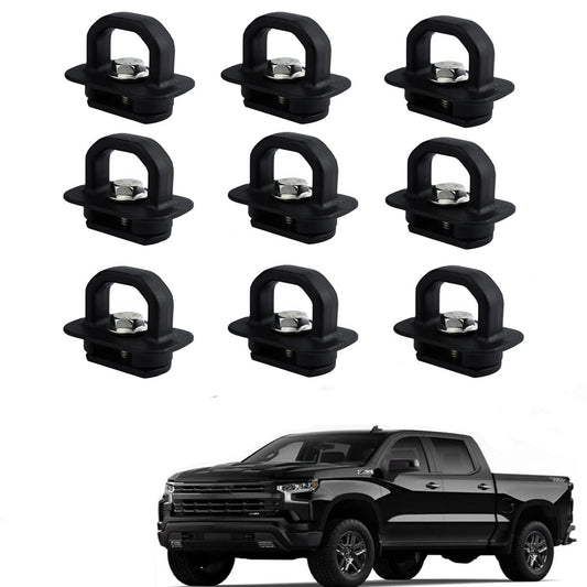 Aliminyy 9pcs Tie Down Anchors Truck Bed Side Wall Anchor Fit for 2007-2023 Chevy Silverado/GMC Sierra,2015-2023 Chevy Colorado/GMC Canyon Pick Up Truck Bed Cargo Hooks, DZ97903
