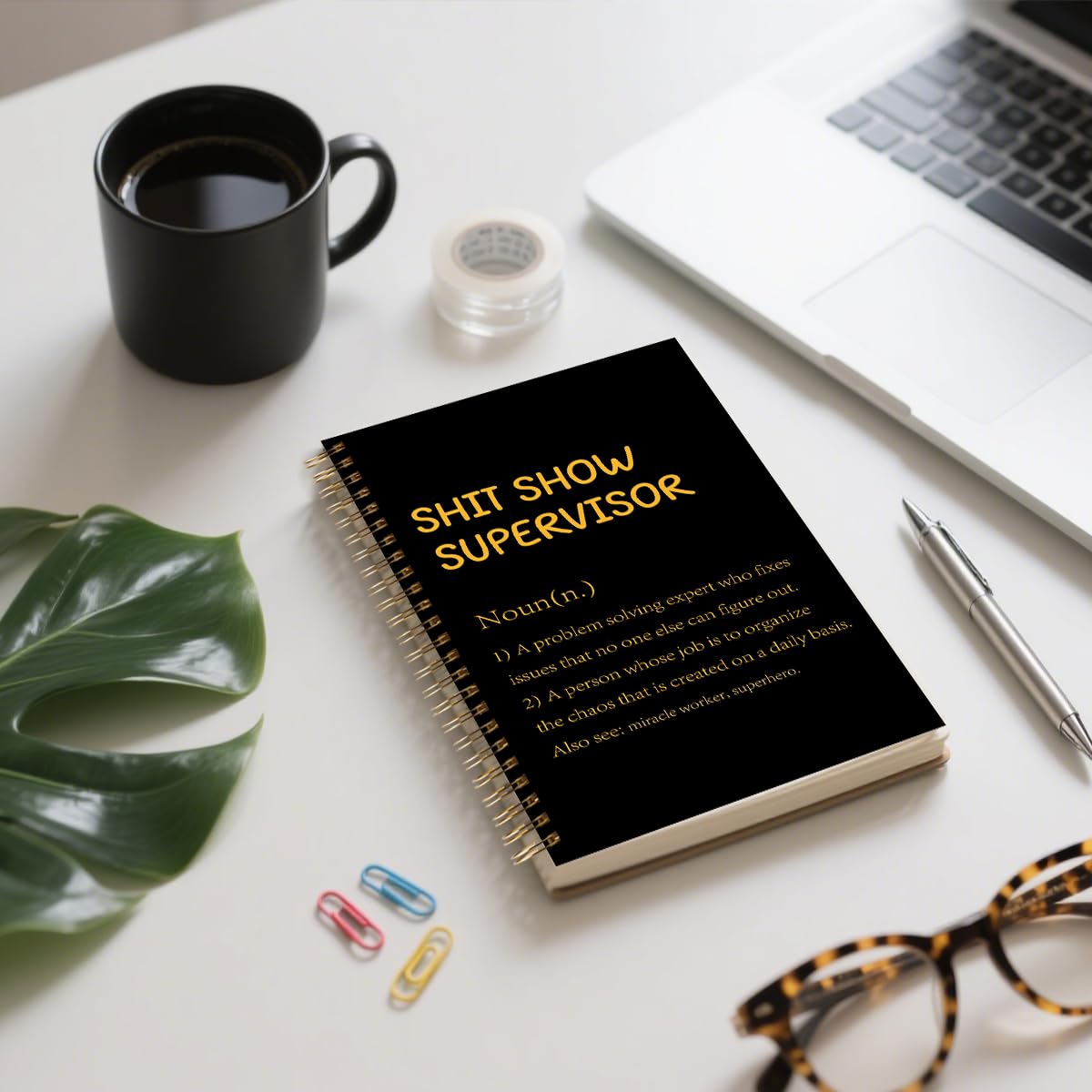 ZXAZXA 8.3x5.5 inch Spiral Notebooks for Work 160 Pages The Office Spiral Notebook Funny Boss Day Office Gag Work Gift for Women Men Supervisor Boss Team Manger Director