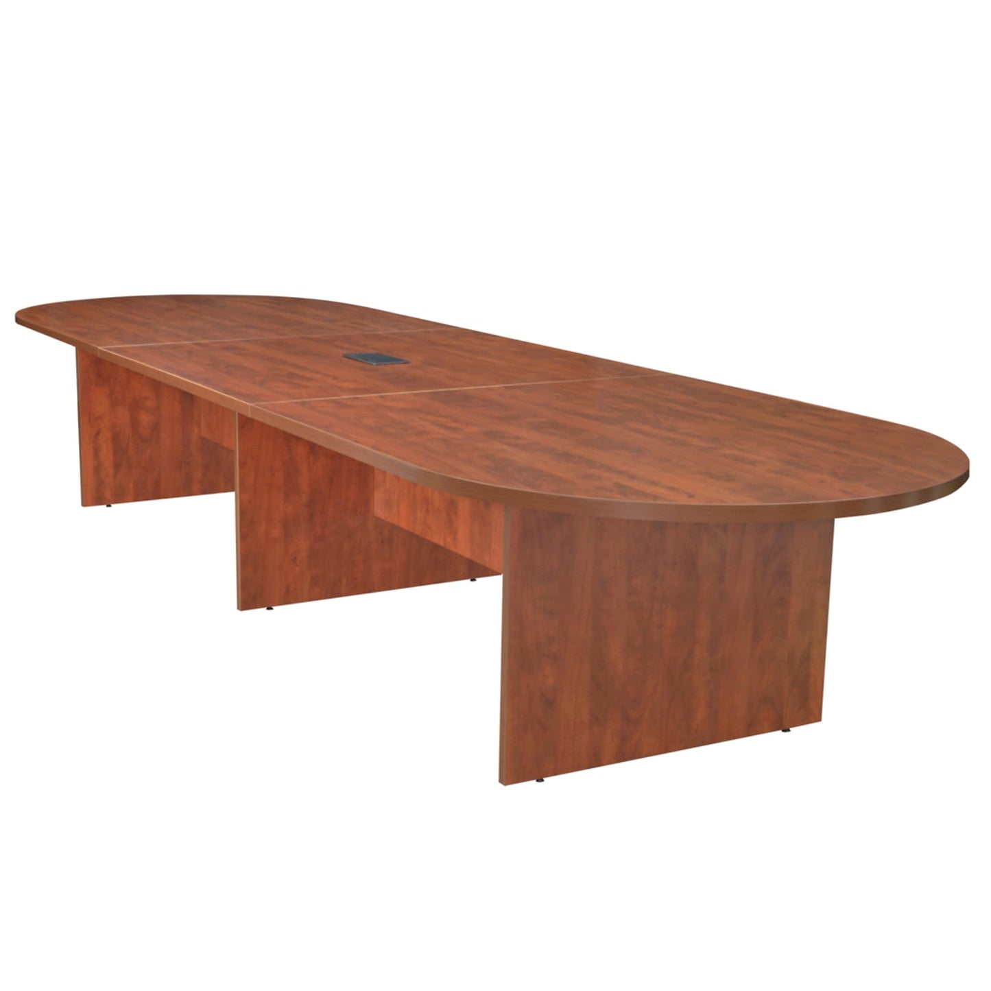 Regency Legacy 14 ft Racetrack Laminate Conference Table with 1 Charging Port, Durable Construction, Scratch-Resistant Surface, and Modern Design for Professional Office Workspaces - Cherry