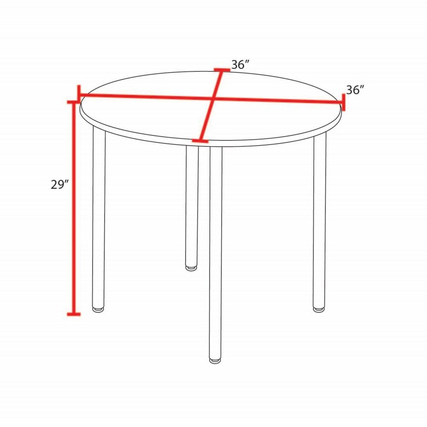Regency Kee 36 in. Medium Round Breakroom Table- Cherry Top, Black Folding Legs