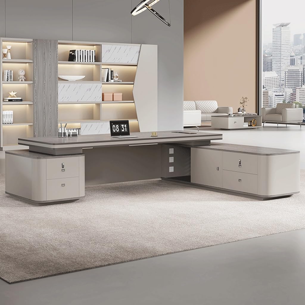 ULTRAWAVE Computer Desk Home Office Desk Simple and Elegant Single Executive Desk for CEO's Office, Manager's Desk Furniture