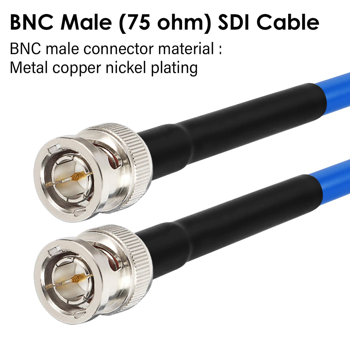 XRDS -RF 12G SDI Cable 2FT 2PCS, SDI Video Cables 3G/6G/12G 75ohm BNC Male Cable Supports HD-SDI/3G/6G-SDI/4K/8K for Video Security Camera Converter