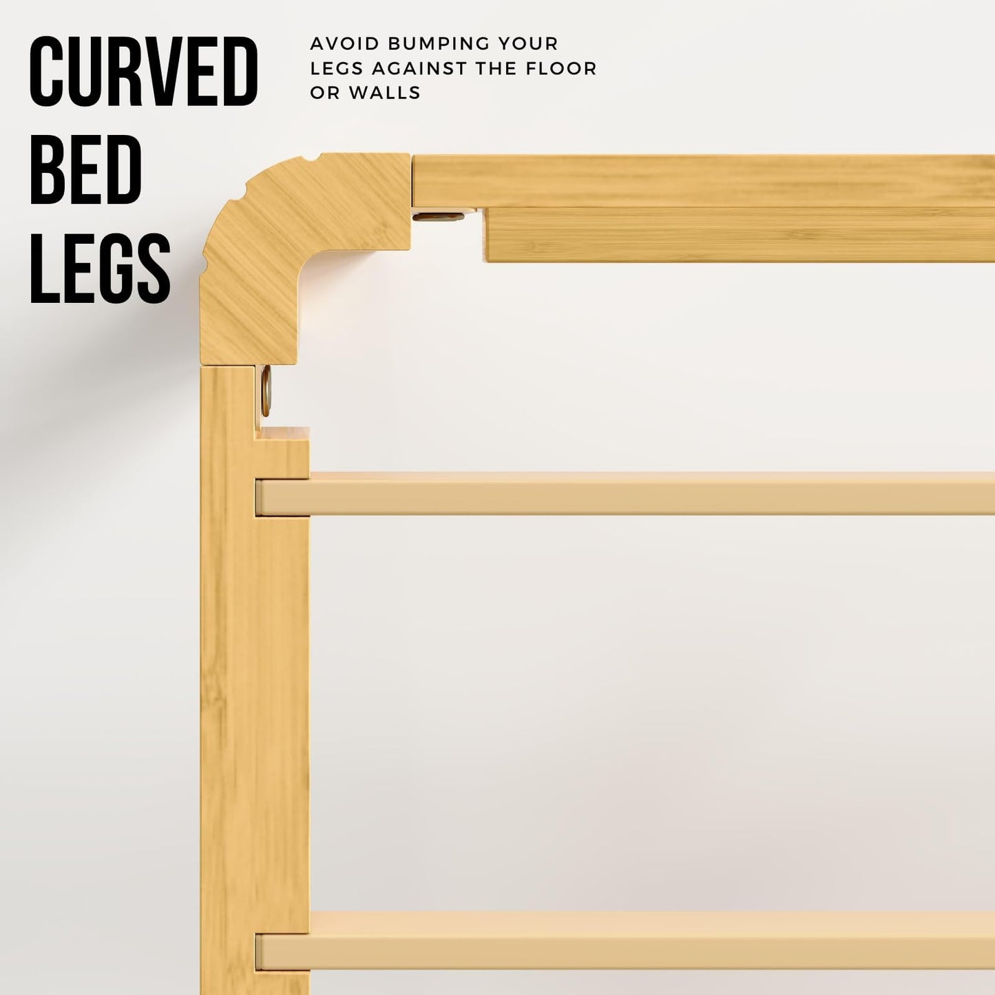 COMASACH 18 Inch Queen Wood Platform Bed，Mid-Century Wood Bed Frame Queen Size, No Box Spring Needed, Natural Finish, Easy Assembly