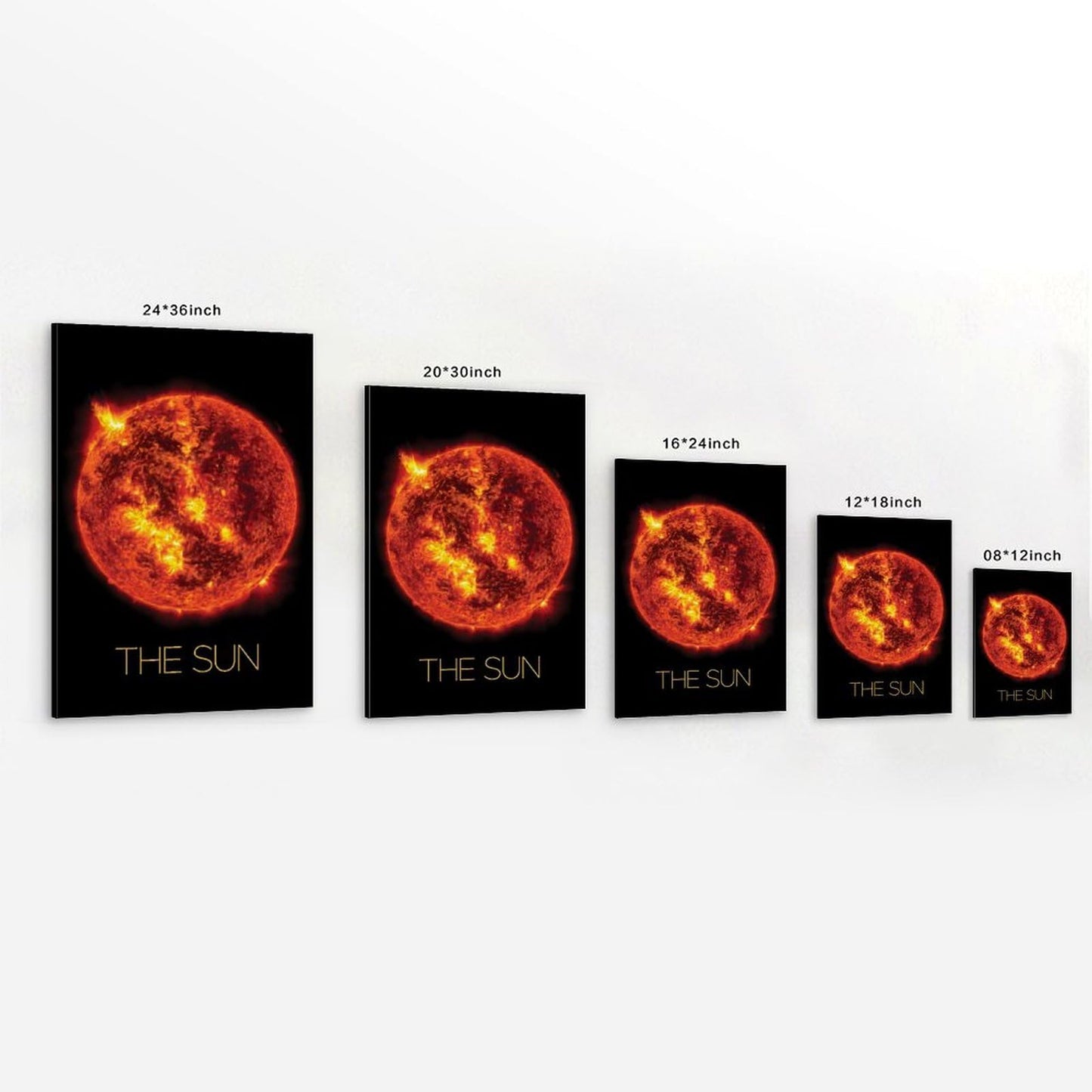 Solar System Planets Canvas Wall Art - The Sun star Space Poster for Kids Room Bedroom Classroom, STEM Educational Astronomy Decor, Science Gift for Boys Girls, 16x24 Inch Framed
