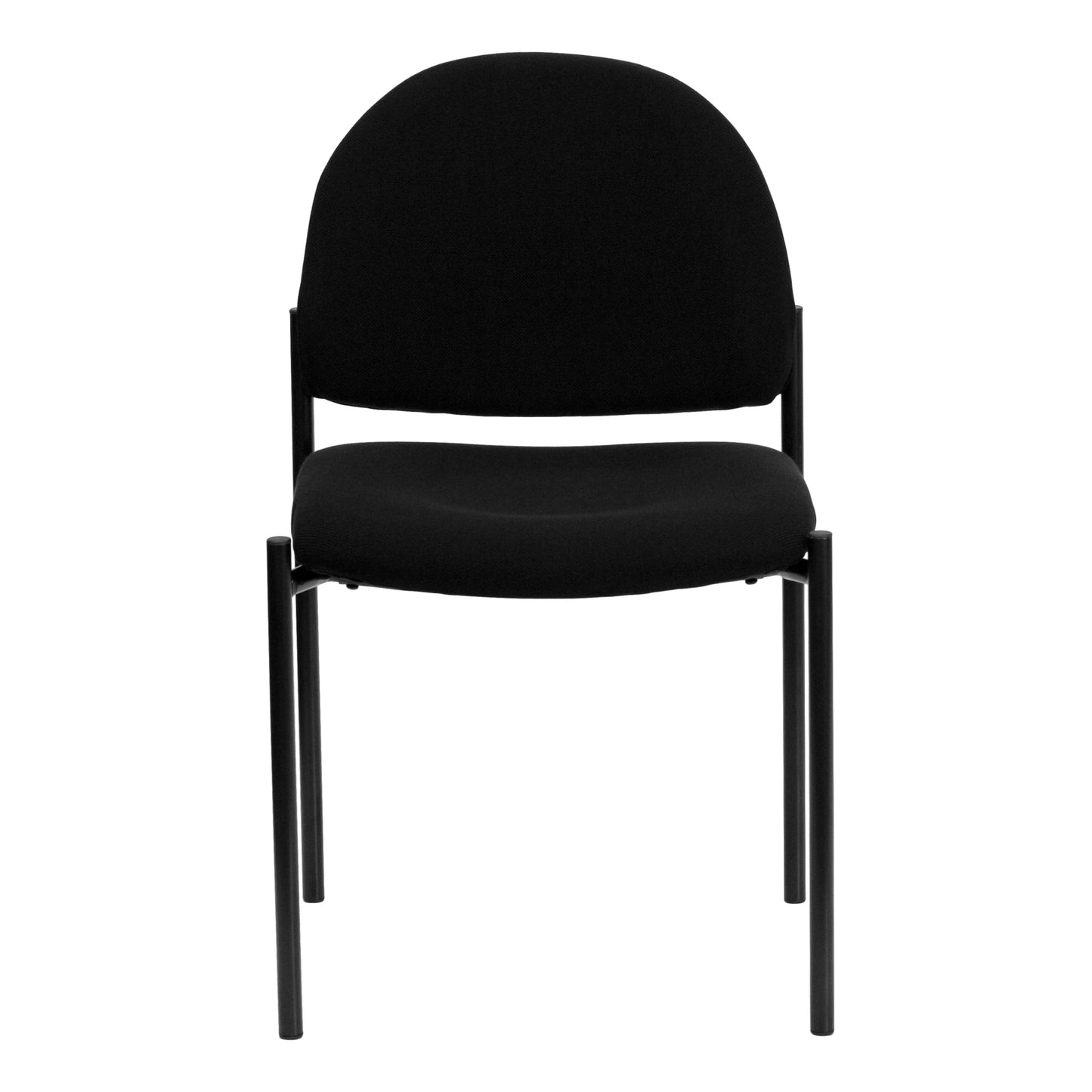 Flash Furniture Tania Comfort Black Fabric Stackable Steel Side Reception Chair