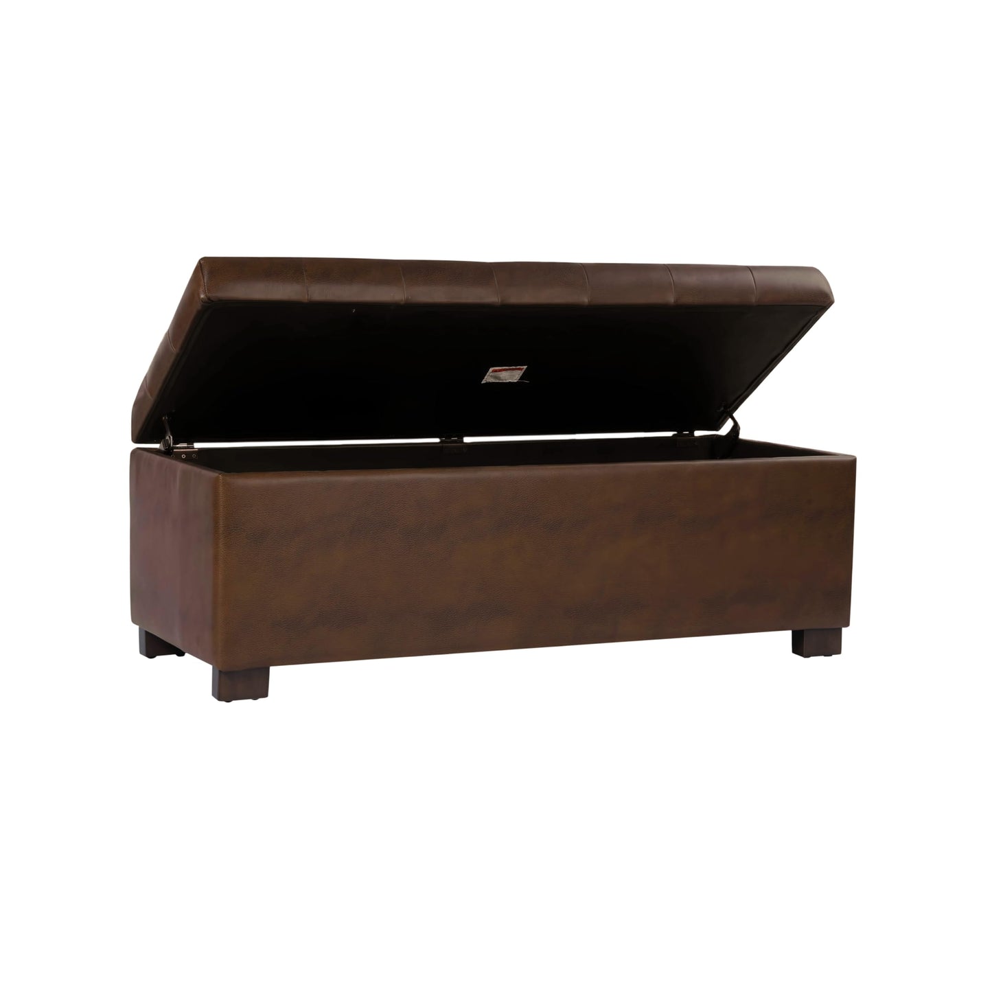 HomePop 46" Tufted Storage Bench - Antique Brown