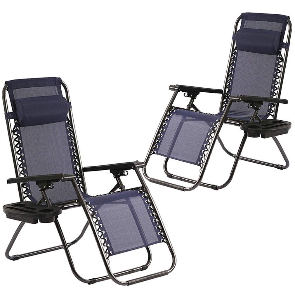 Zero Gravity Chair Patio Lounge Chairs Lounge Patio Chairs 2 Pack Adjustable Reliners for Pool Yard with Cup Holder