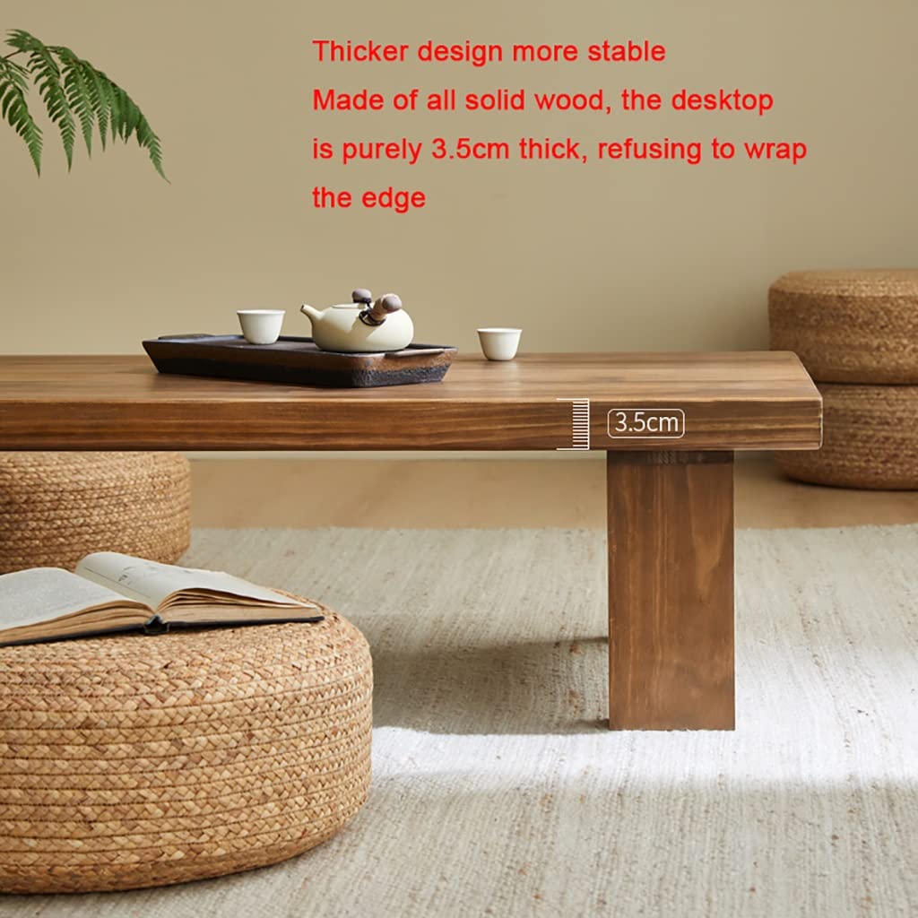 GLDGJMZ Japanese-Style Solid Wood Coffee Table, Small Floor ing Table for Bedroom & Balcony, Zen Kang Table, Compact 80x50x38cm Leisure Table