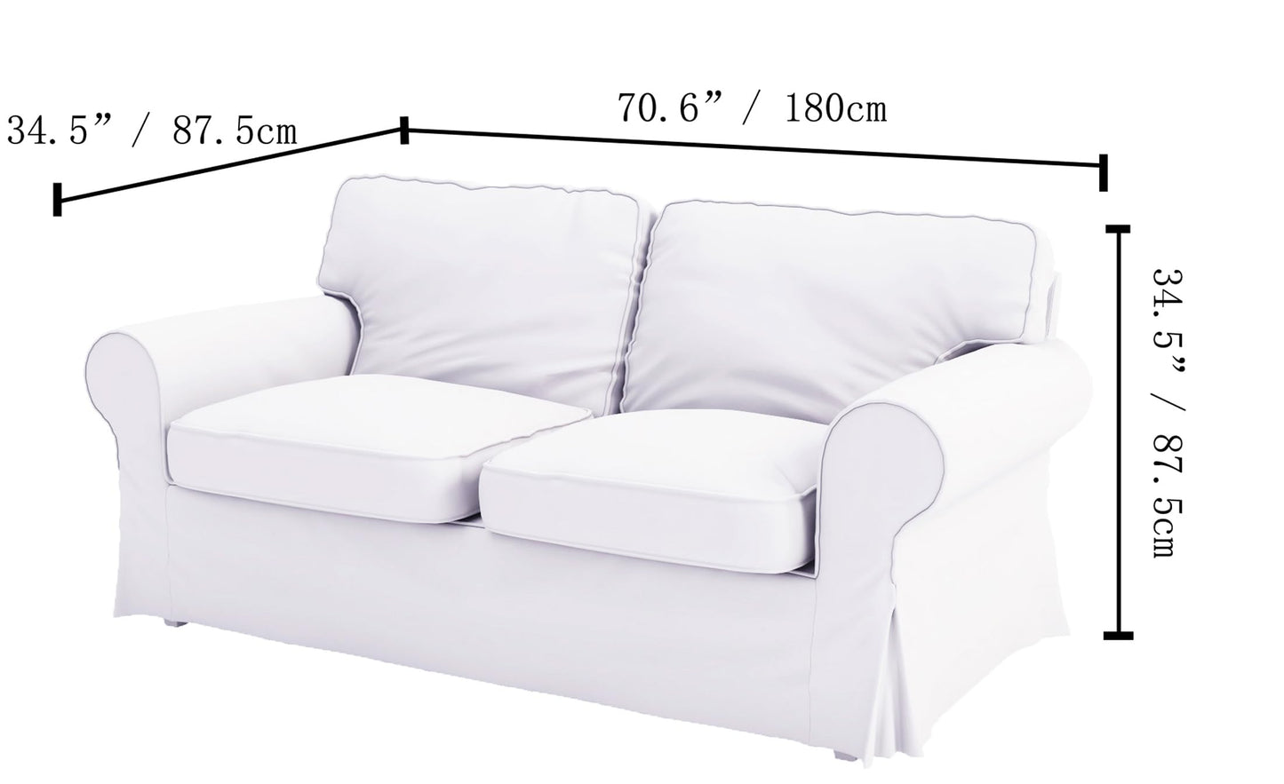 Velvet Pets Friendly Sofa Covers Made Compatible for IKEA Ektorp Loveseat Two Seat Slipcovers (Velvet Green Ektorp 2)
