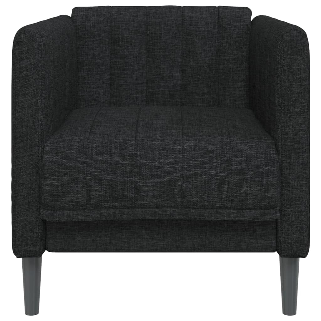 KHNLGFR Black Fabric Sofa Chair with Thick Padded Seat, Armrests and Backrest, Sturdy Legs, Simple Modern Design for Living Room