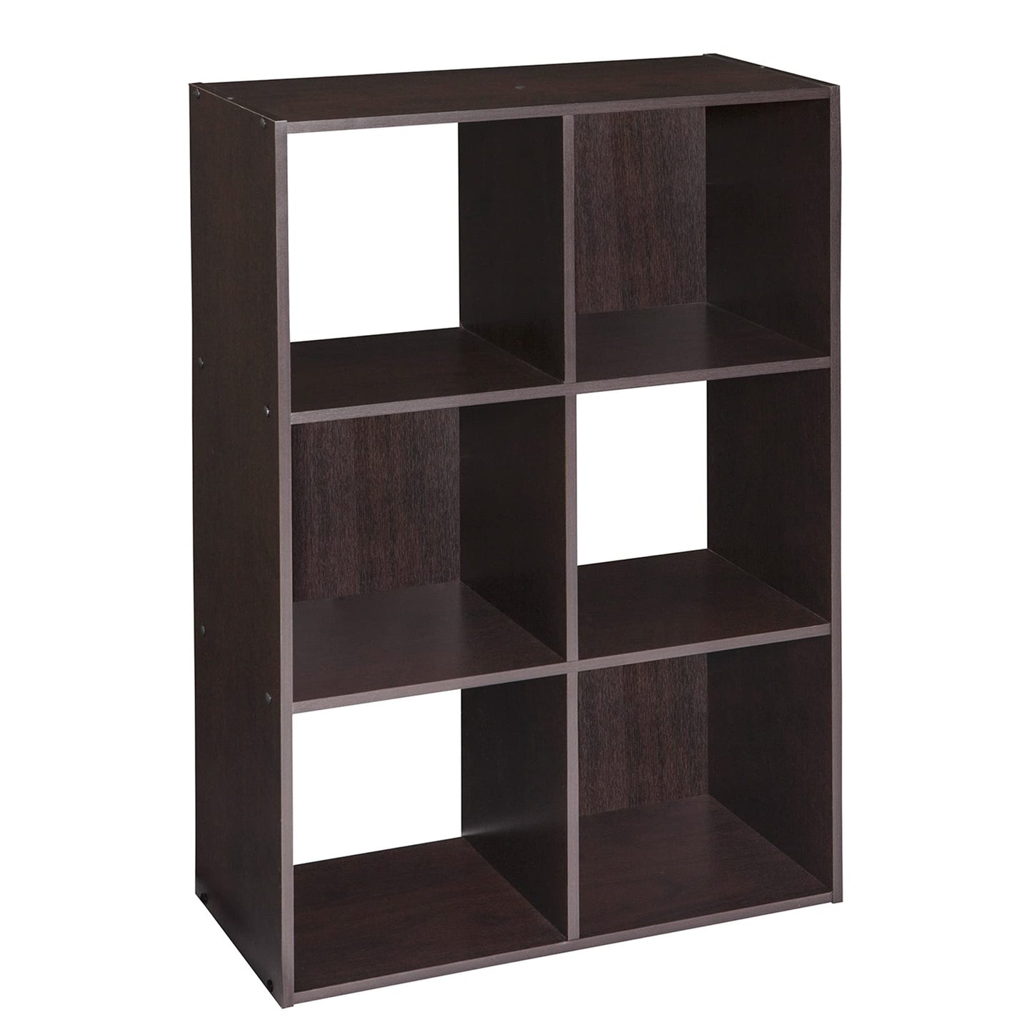ClosetMaid Cubeicals 6 Cube Storage Shelf Organizer Bookshelf, Stackable, Vertical or Horizontal, Easy Assembly, Wood, Chocolate Finish