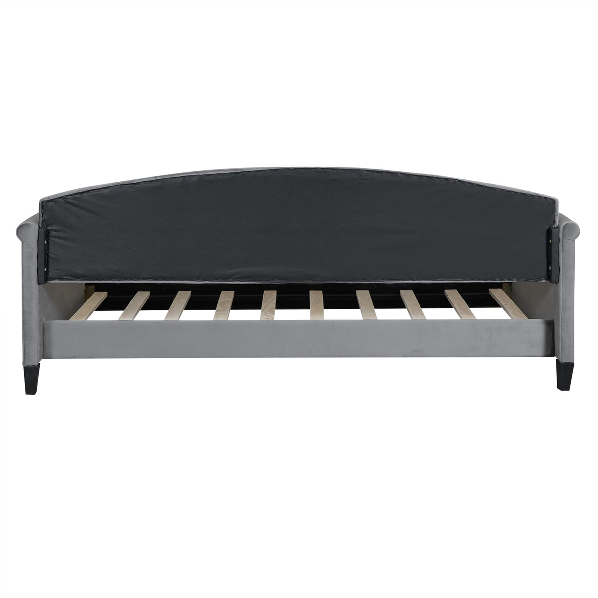 Ball & Cast Twin Size Daybed,Velvet Upholstered Day Bed Frame with Button Tufted Backrest,Modern Sofa Bed for Living Room, Bedroom,Guest Room,No Box Spring Needed,Gray