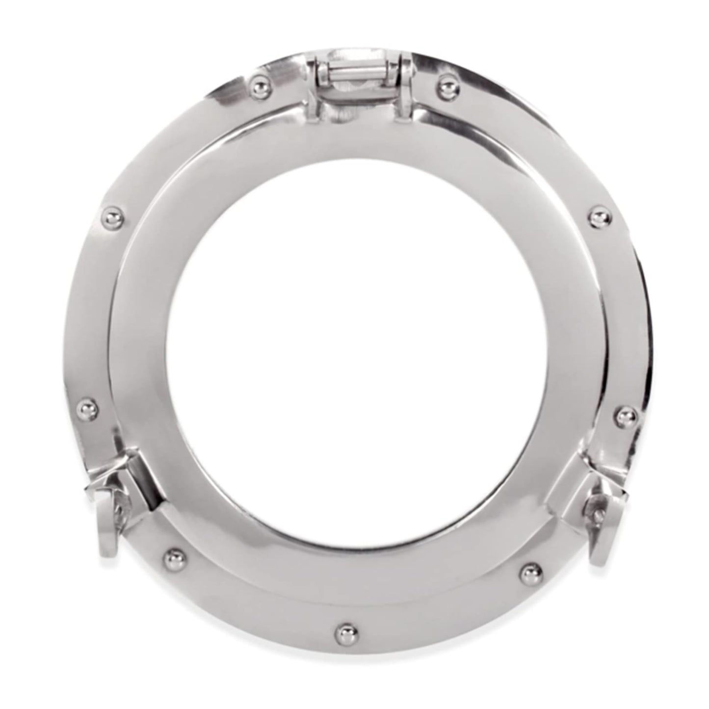 Handcrafted Trading Co. 11 Inch Nautical Porthole Mirror Chrome Finish – Decorative Rustic Accent Wall Mirror for Bathroom Living Room Bedroom Nautical Decor