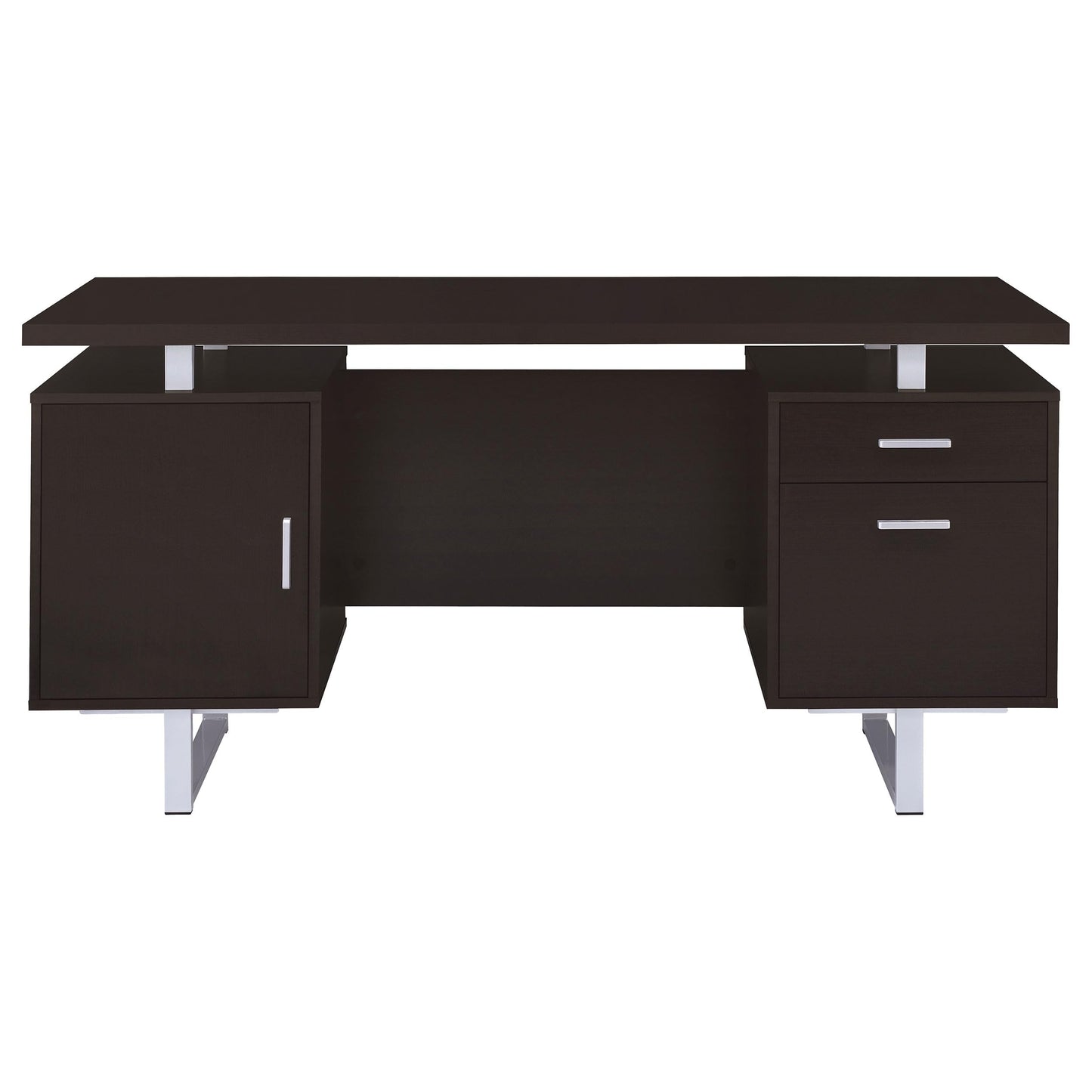 Coaster Home Furnishings - Lawtey - Engineered Wood - 60-Inch Computer Desk with File Cabinet and Standage Drawers, Metal Frame, Contemporary Style - Home Office - Cappuccino - 801521