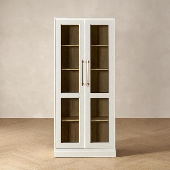 mopio Blake Tall Display Cabinet, Kitchen Buffet Pantry Cupboard, Trophy