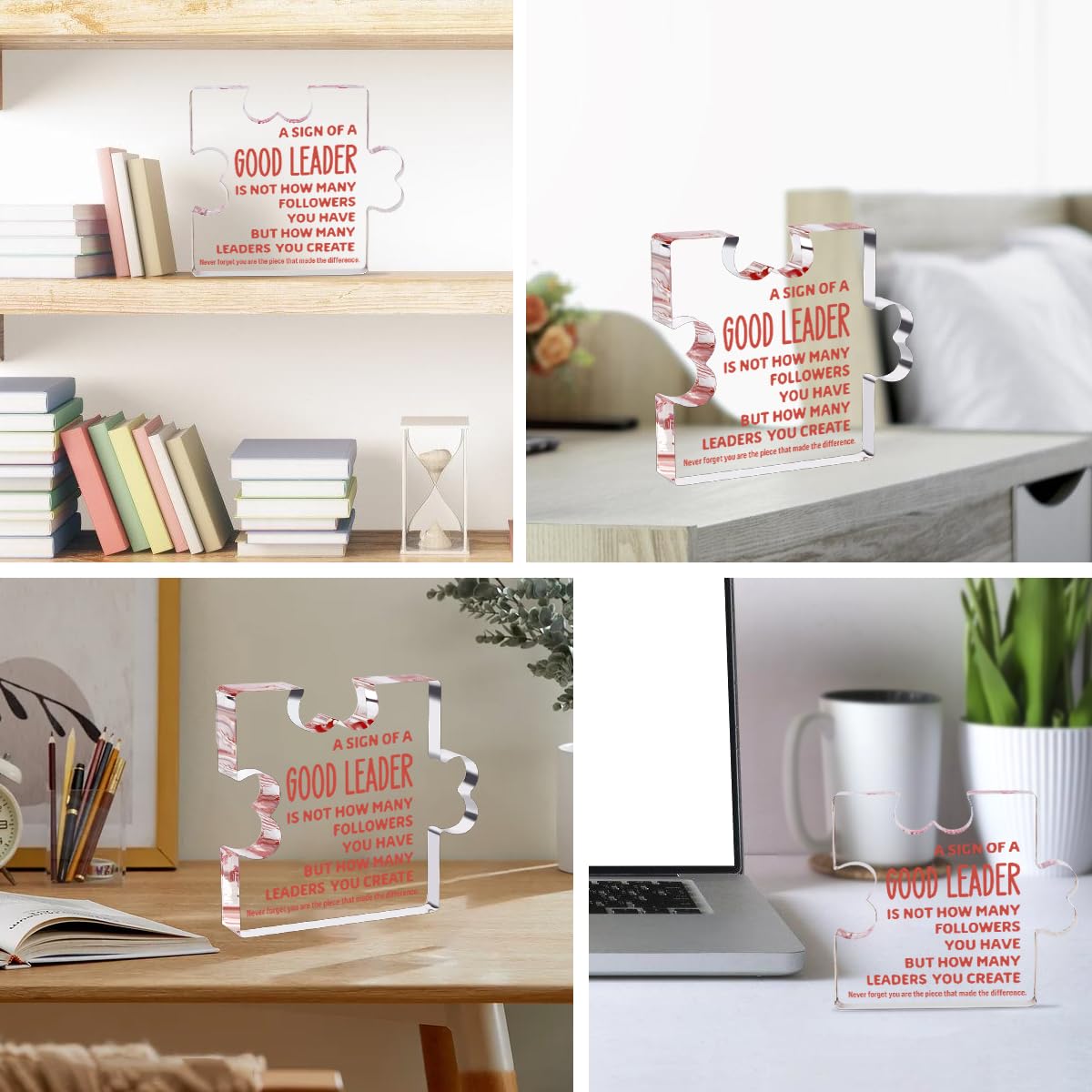 TuSuQing Thank You Gift for Good Leader Boss Supervisor Manager - Retirement Coworker Farewell Promotion Celebration Christmas Birthday - Office Irregular Acrylic Decor Table Signs