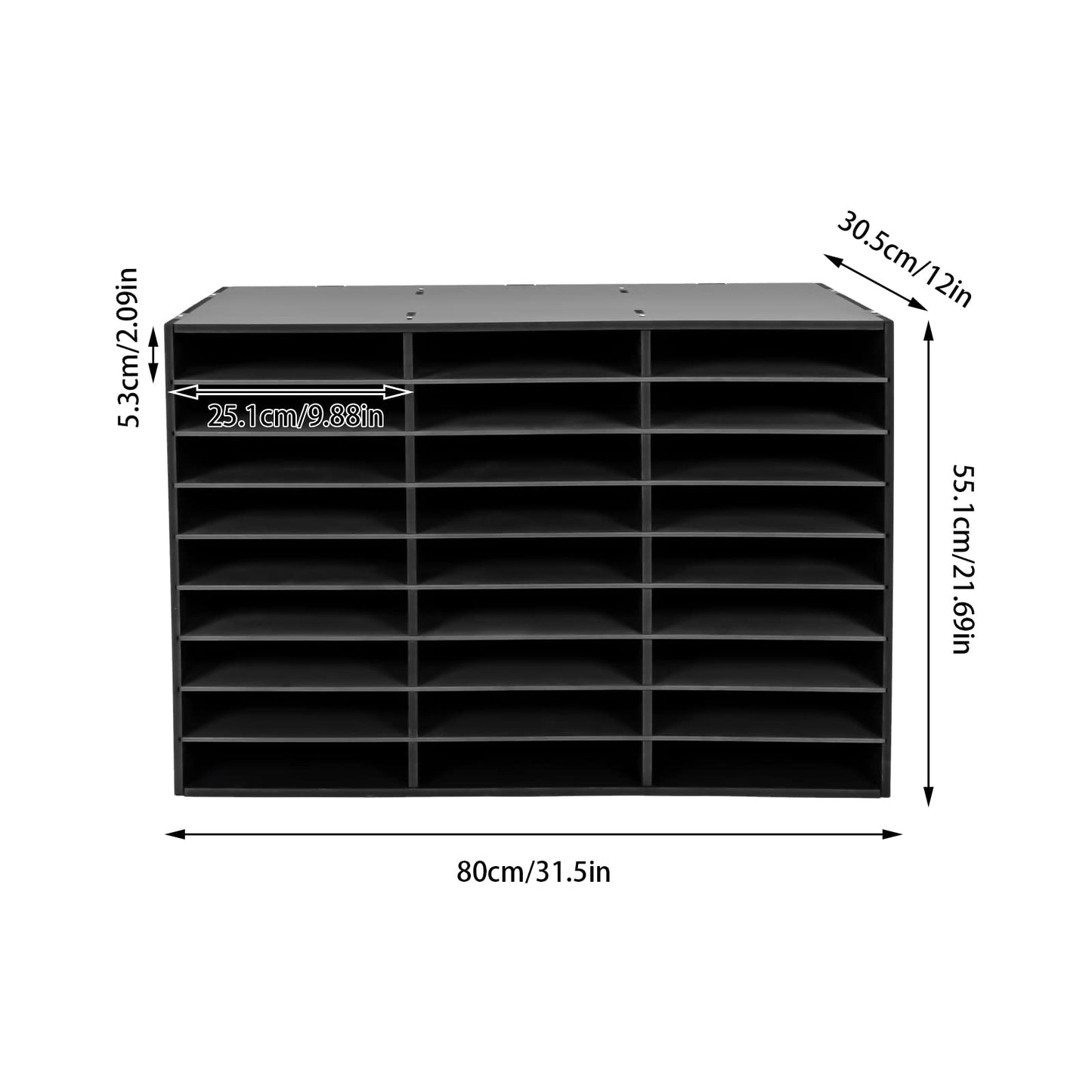 TuBaSaki Literature Organizer 27 Slots Compartments Desktop File Sorter Mail Center Paper Storage Cabinet Home & Office Mailbox School Classroom Keepers