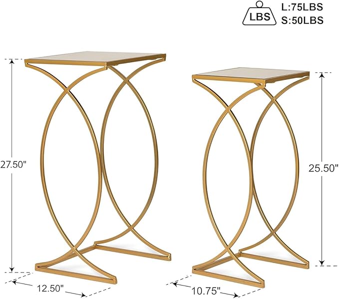Glitzhome Nesting Side Tables, Coffee Tables Decorative Accent Tables