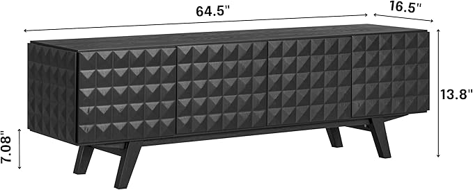 NTC Sapa Mid-Century Modern Solid Wood TV Stand 4-Door Media Console