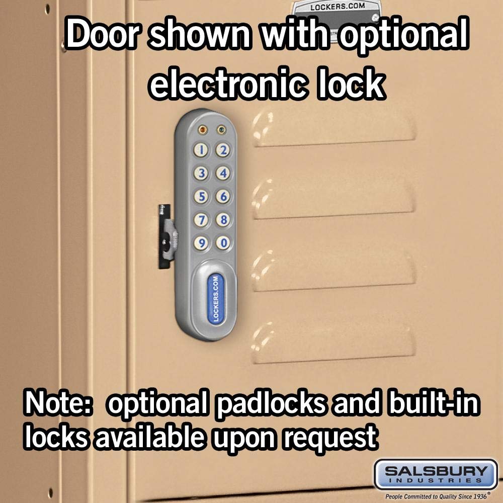 Salsbury Industries 65152TN-U Five Tier Box Style 12-Inch Wide 5-Feet High 12-Inch Deep Unassembled Standard Metal Locker, Tan Brown