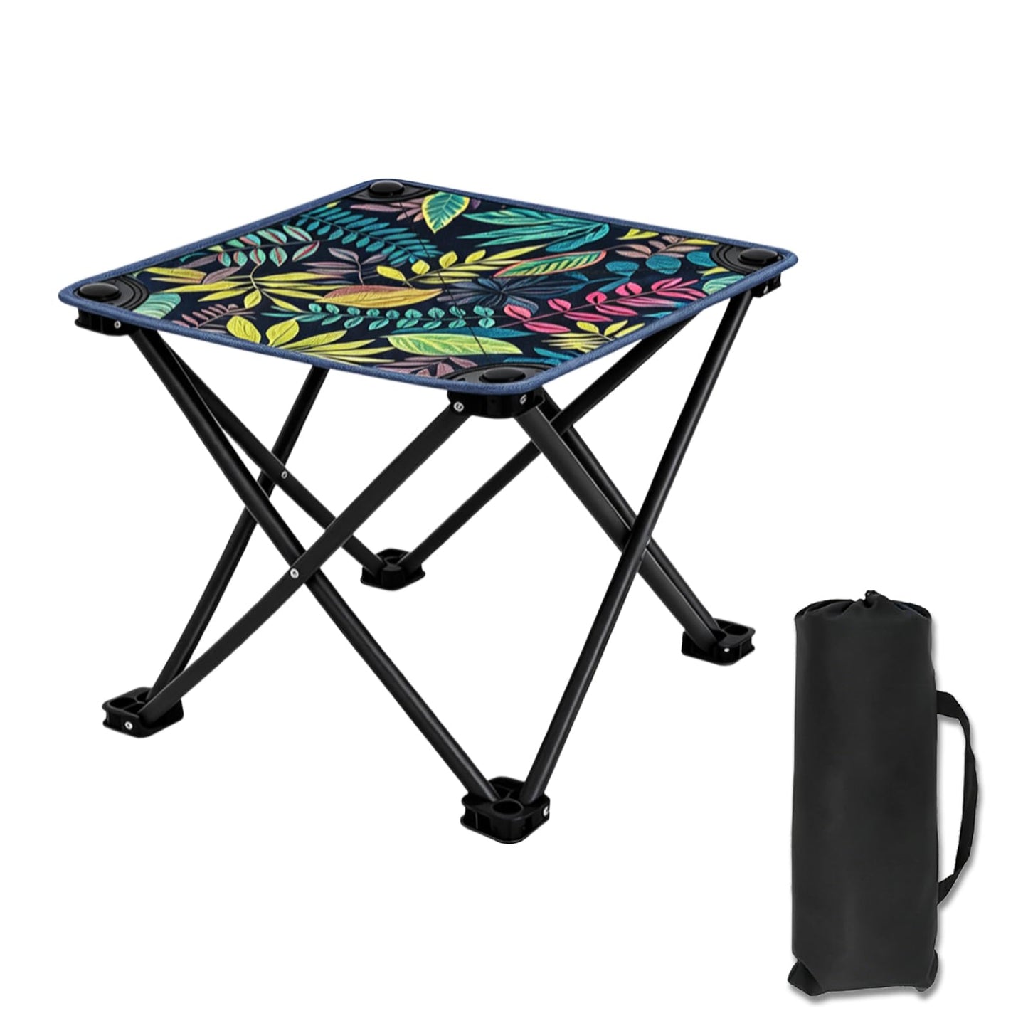LALIPA Portable Collapsible Stool Outdoor Folding Chair Small Camping Stool for Hiking,Fishing,Gardening,Beach and Travel with Carry Bag (1 Pack,Pattern)