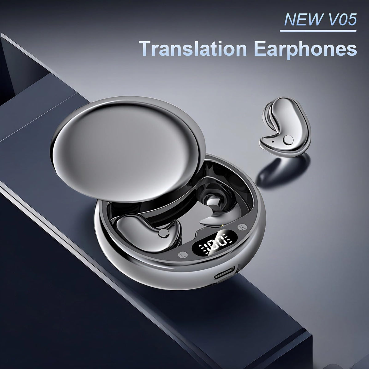 Language Translation Earbuds - Translation Earbuds, 144 Languages & Accents Two Way Translator Pods Real Time for Traveling Business, Enhance Your Global Communication Experience