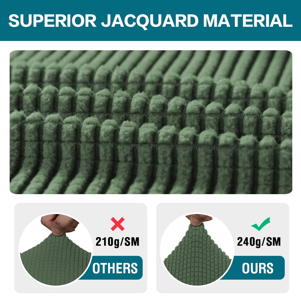 Turquoize Stretch Armrest Covers for Chairs and Sofas Couch Arm Covers for Sofa Spandex Jacquard Armrest Cover Anti-Slip Furniture Protector Armchair Slipcovers for Recliner Set of 2, Bronze Green