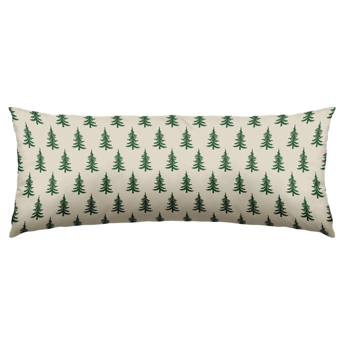 Christmas Pillow Cover 14x36 Inch Green Cream Tree Xmas Holiday Print Decorative Long Throw Pillowcases Outdoor Winter Seasonal Rustic Farmhouse Lumbar Rectangle Cushion Case Decor for Couch Sofa Bed