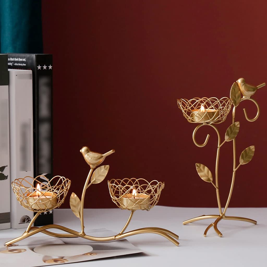 Candlestick Holders Iron Bird Candlestick Decoration Creative Table Candlestick Home Romantic Candlelight Dinner Props Candle Holders (Size : A)