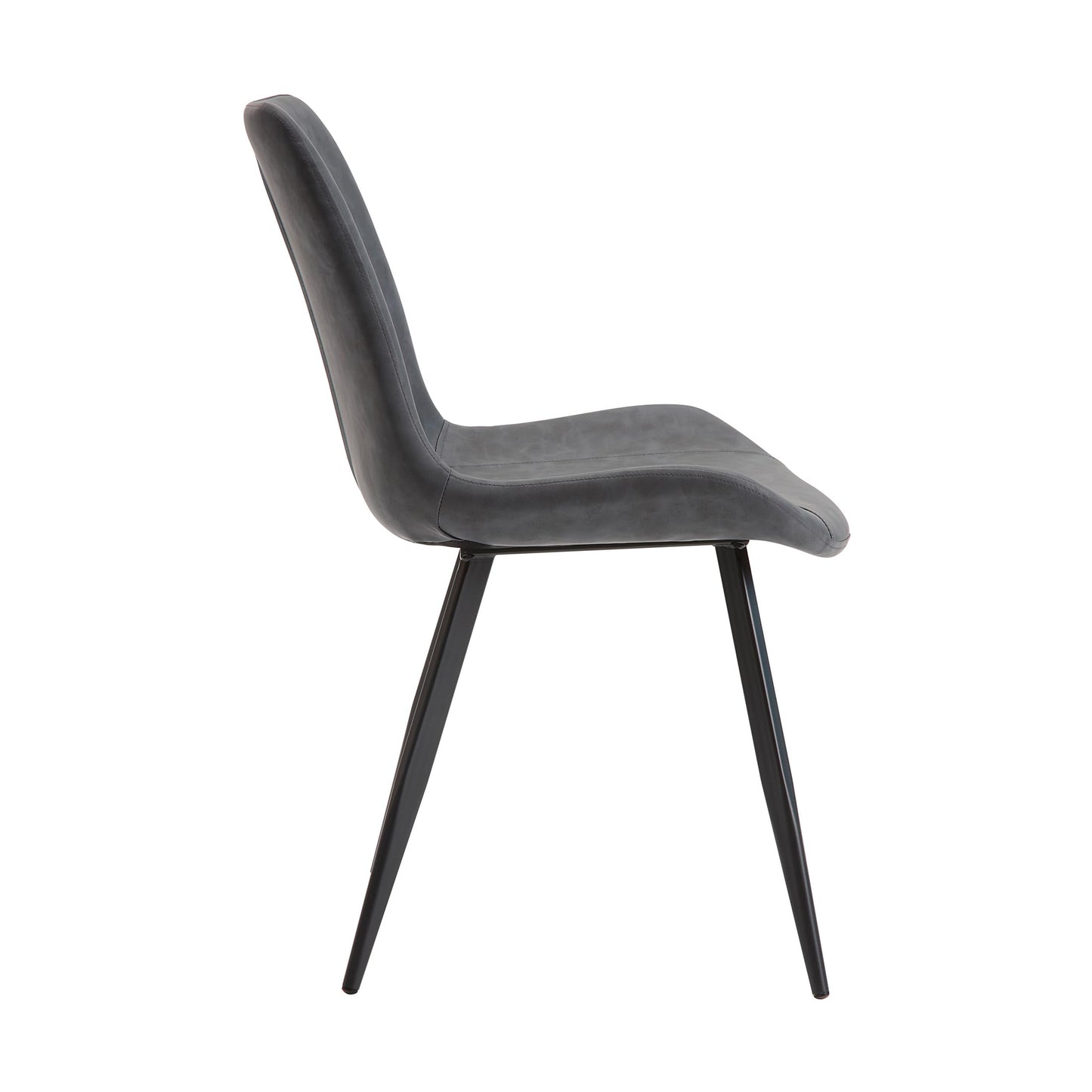 Lexicon Kitchen & Dining Room Chairs, Dining Chairs Set of 2, Faux Leather Upholstered Dining Chairs, Black Metal Frame Armless Dining Chairs, Modern Dining Chair, Easy Assembly, Grey