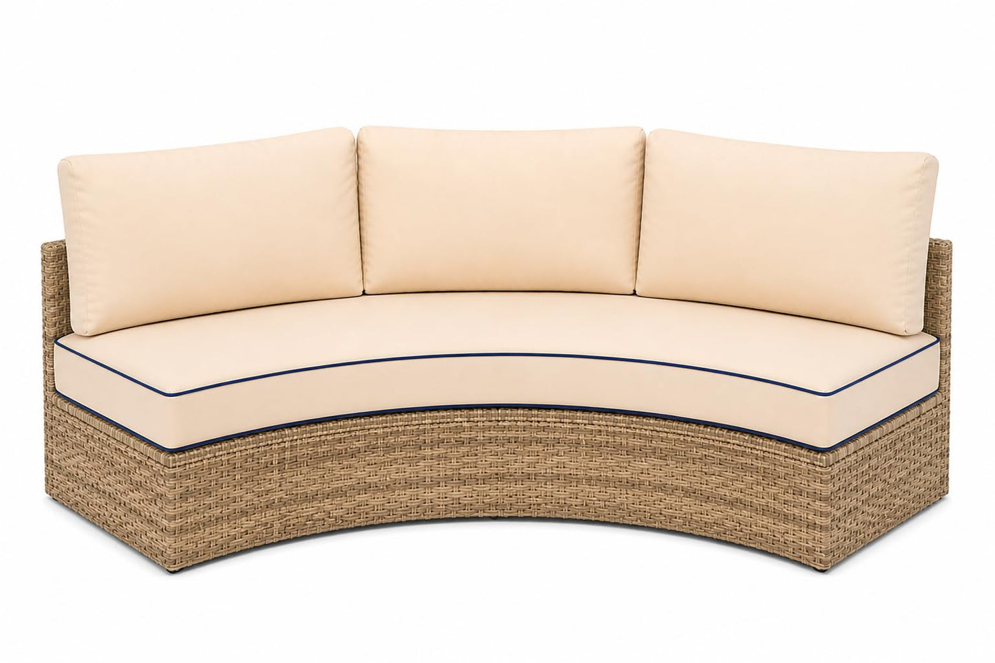 ALUXY Outdoor Half Moon Sofa Cushion 4-Piece Set, Curved Patio Furniture Cushions, Waterproof with Bolster Pillows, Thick & Comfortable, Zippered Removable Cover, Full Cushion Set (Beige)