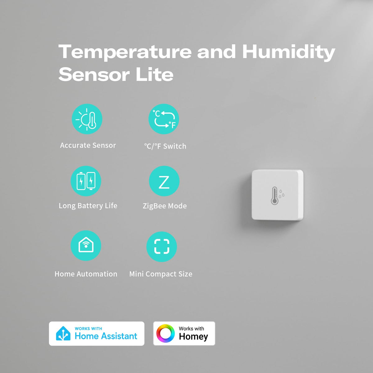THIRDREALITY Zigbee Temperature and Humidity Sensor Lite,Smart Thermometer and Hygrometer, Hub Required,Compatible with Echo Devices with Zigbee Hub Built-in,Home Assistant,SmartThings,Homey,Hubitat
