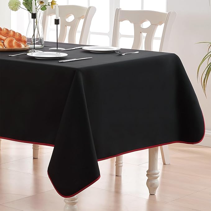 BALCONY & FALCON Rectangular Table Cloth Water Resistant Washable Double-Sided