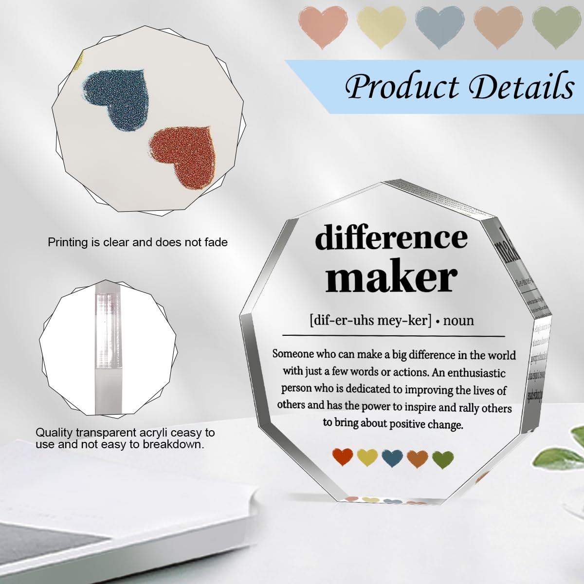 Difference Maker Gifts Thank You Gifts for Leader Boss Best Mom Mentor Coach Boss Manager Coworker Teacher Appreciation Quote Difference Maker Home Office Gift Desk Decor Signs Plaques