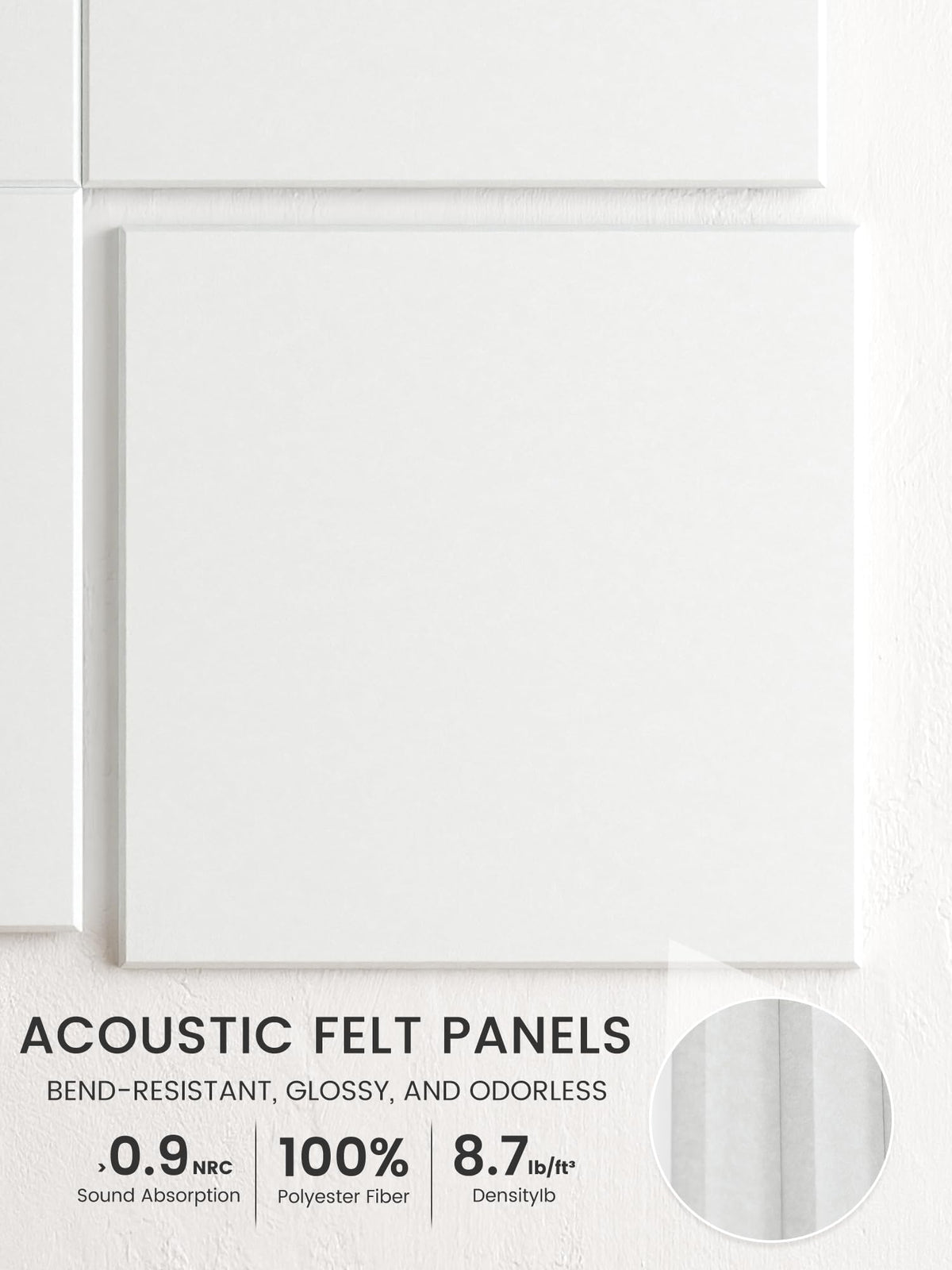 Bumusty Large Cork Board 48" x 36" Alternative - 12 Pack Felt Wall Tiles with 70 Safe Removable Adhesive Tabs, 30 Pushpins, Cork Boards for Walls Pin Board Bulletin Board Office Decor (Cold White)