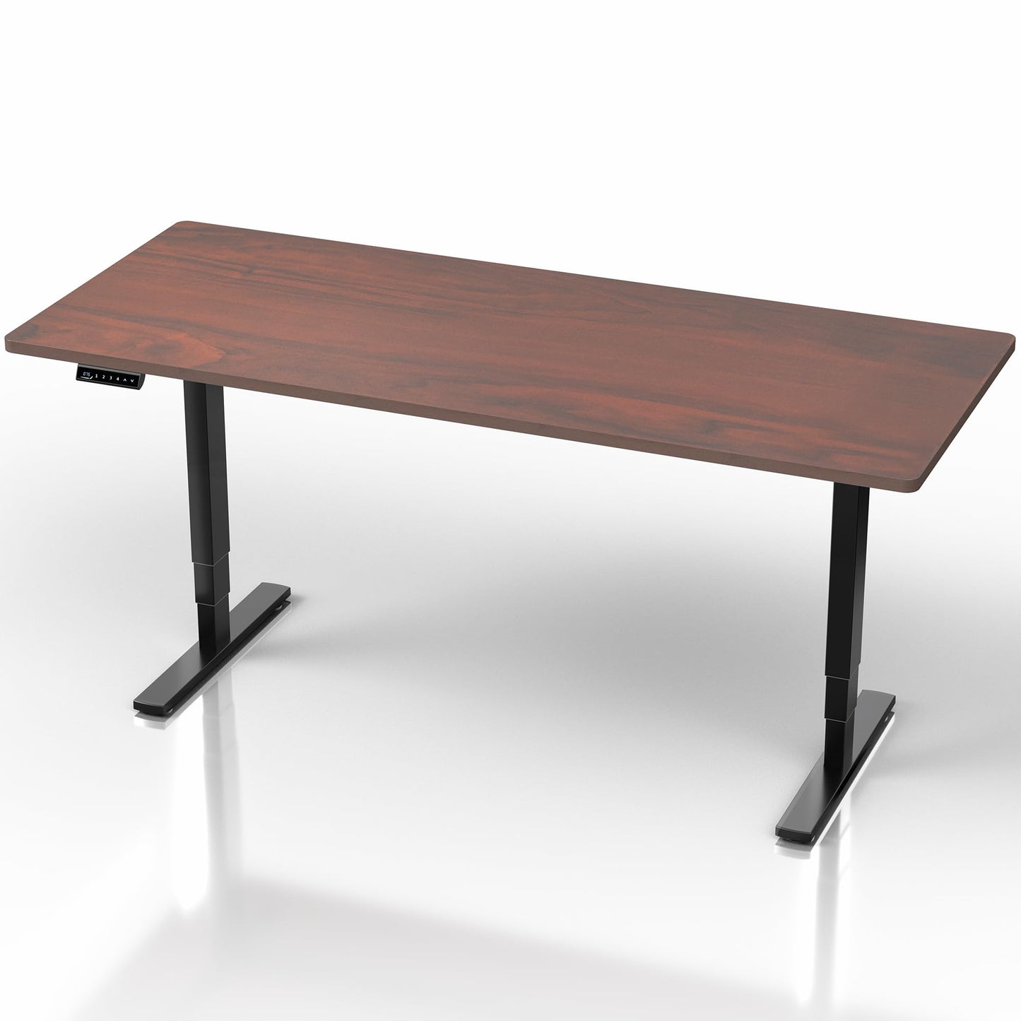 VIVO Electric 71 x 30 in Standing Desk, Touch Screen Adjustment, 220 lb Frame Support, 2E Series, Dark Walnut Top Black Frame, DESK-KIT-2E71D