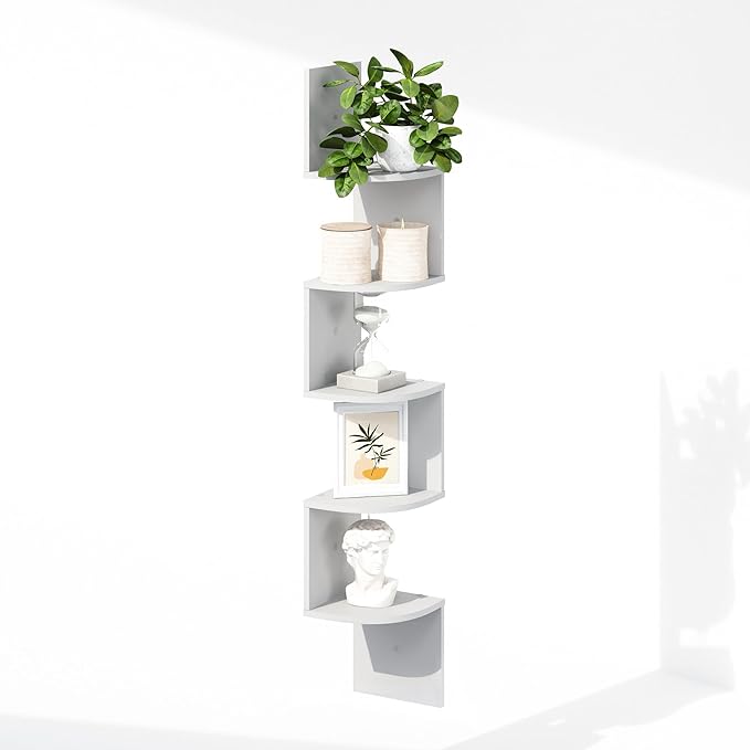 Furinno Rossi 5-Tier Floating Corner Shelf