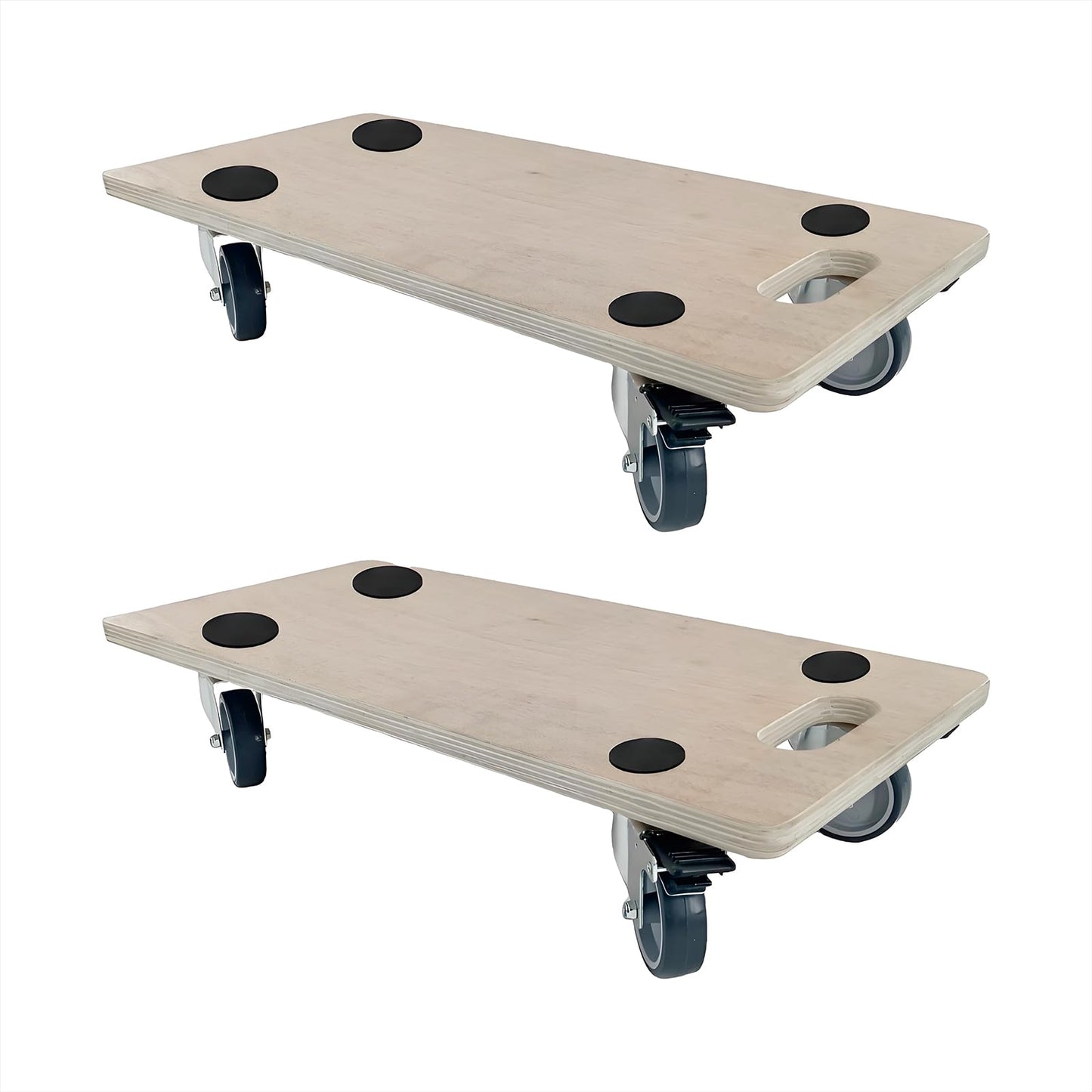 Furniture Mover Dolly Portable Wood Rolling Mover for Heavy Furniture Sofa Cabinet Refrigerator, with 4 360° Rotatable Rubber Universal Wheels, 551 Lbs Capacity, Black (Hardwood Rectangle)