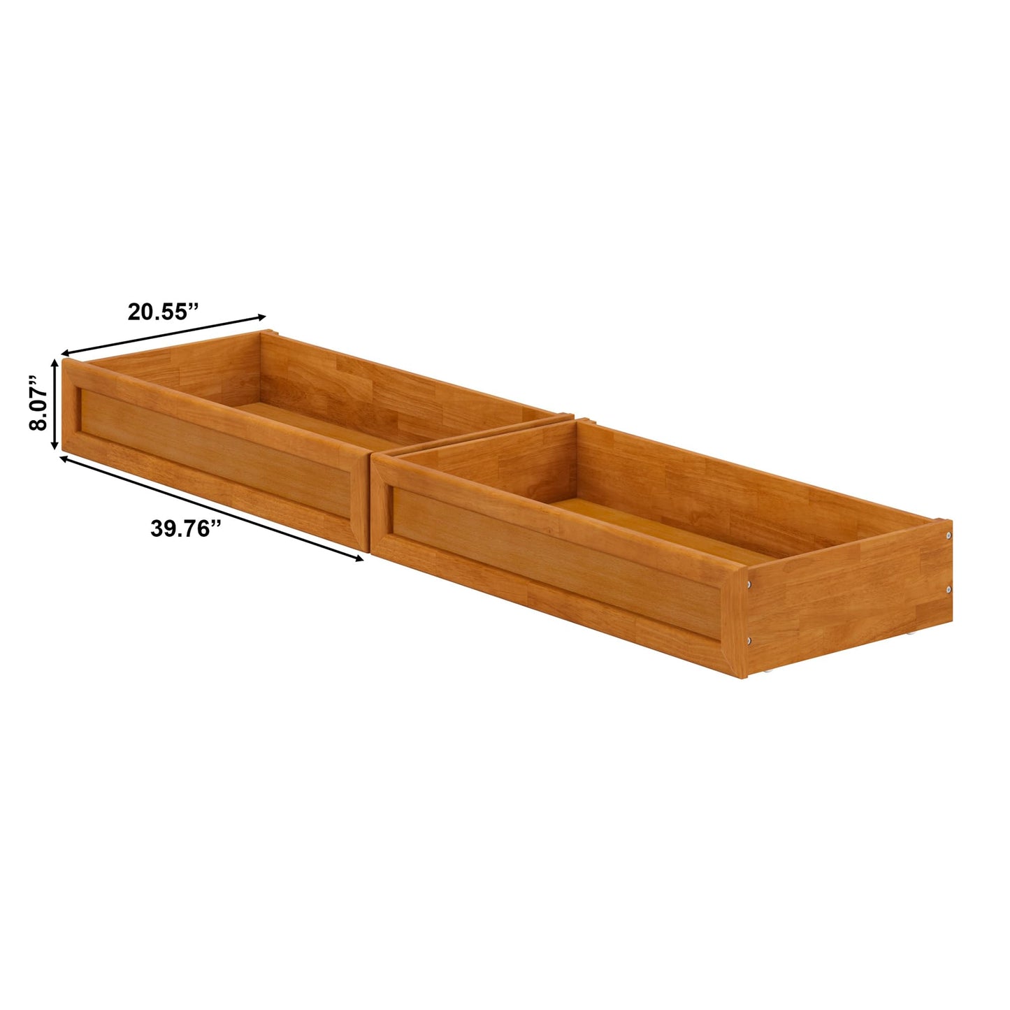 AFI, Mid-Century Modern Under Bed Storage Drawers, Queen/King/Twin XL, Light Toffee