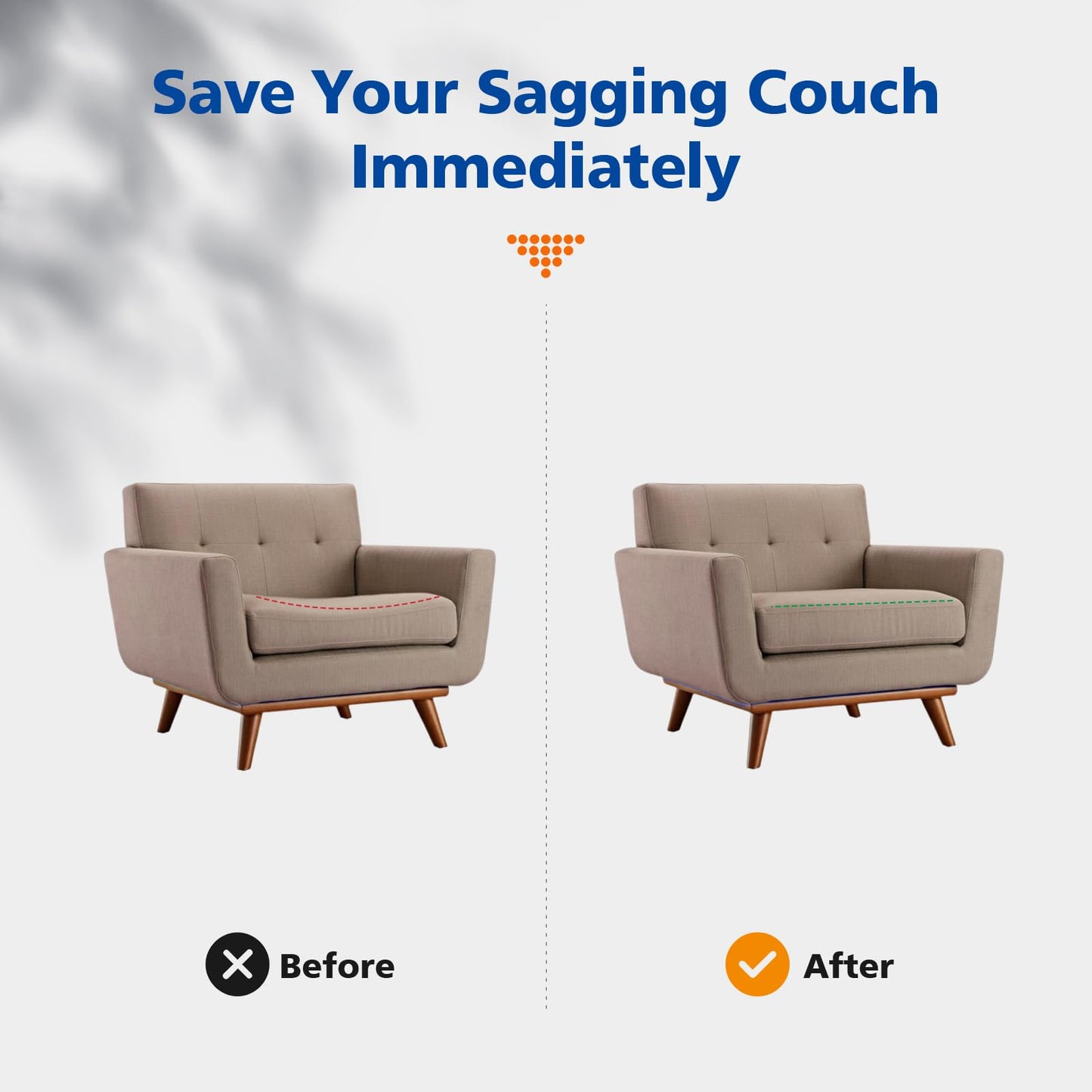 RA RUNNING ALIEN Couch Cushion Support for Sagging Seat 20"X 20"Insert Pads Supports Cushion Under Sag Repair, Curved High Density Foam Cushion Replacement for Sectional Loveseat Chair,Gray Set of 1
