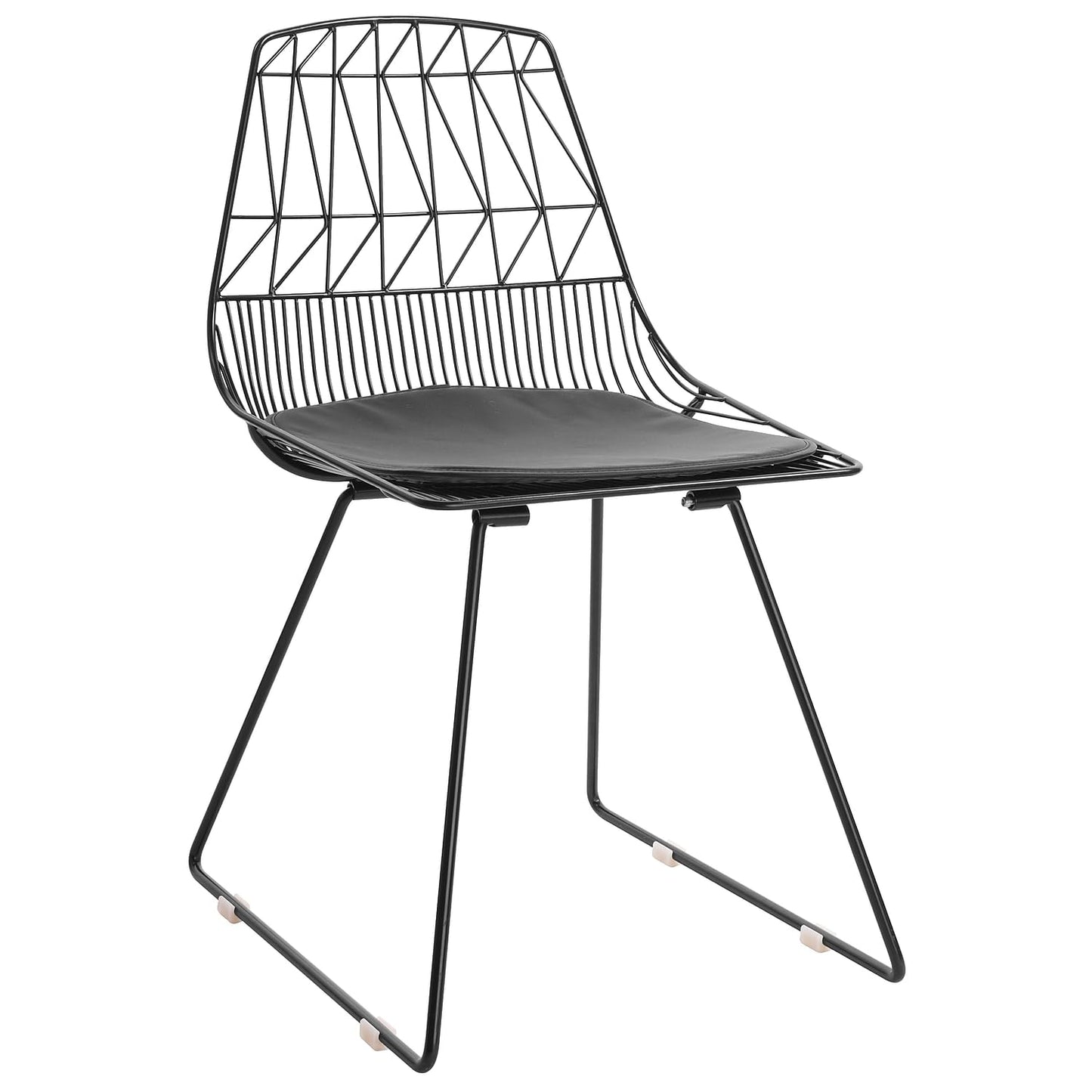 Adore Decor Vivi Metal Dining Chair, Set of 2, Noir Black
