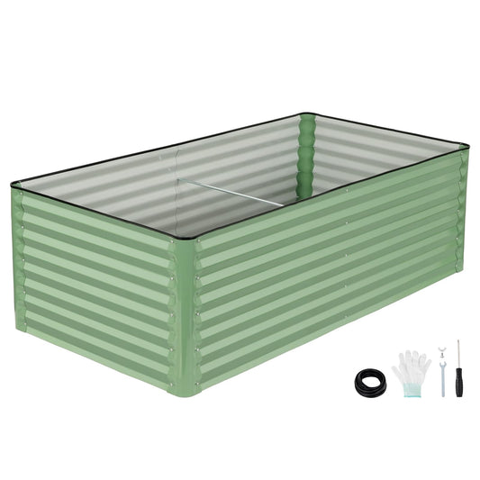 IGOHEALS 6x3x2 Ft Galvanized Steel Raised Garden Bed, Green, 1 Pack