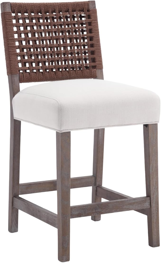 27" Woven Rope Counter Stools Set of 4