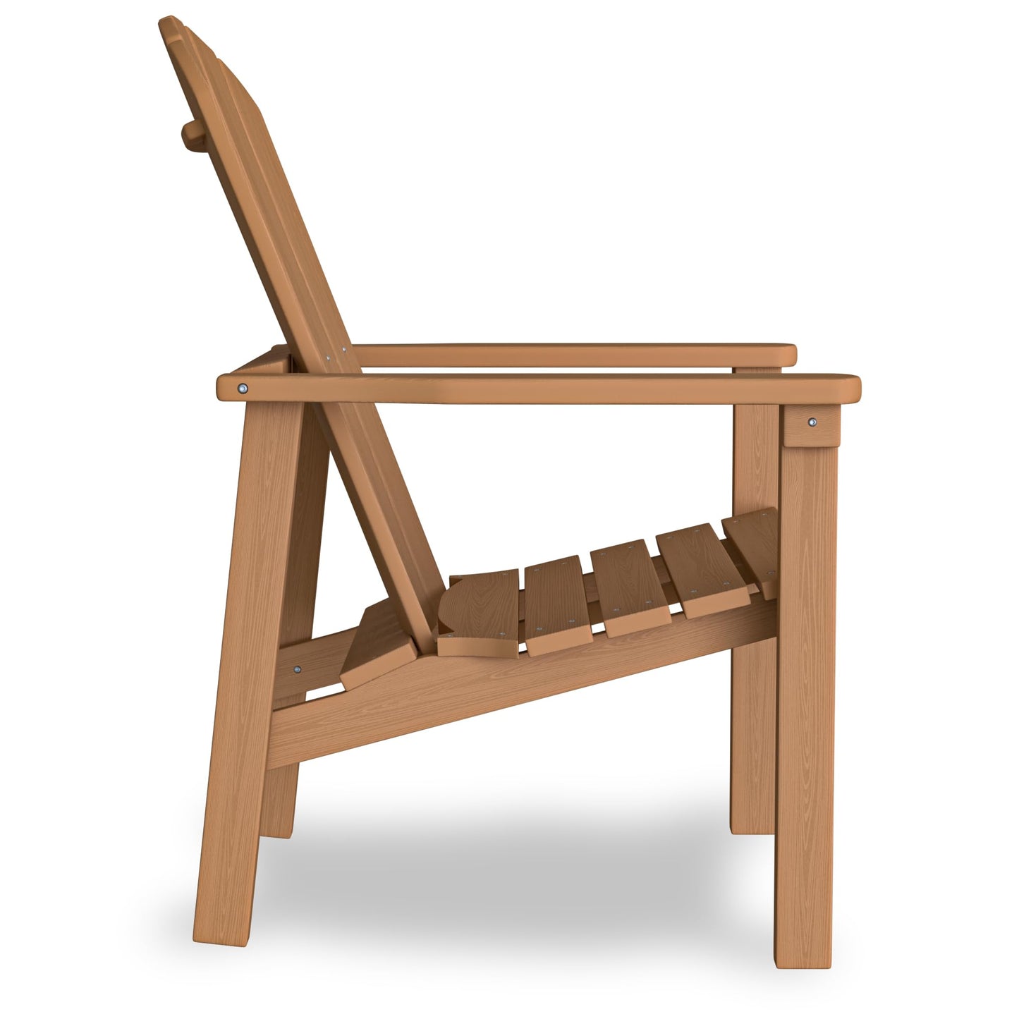 nevilywood Compact Stackable Adirondack Chairs,All Weather HDPE,380lb,Teak
