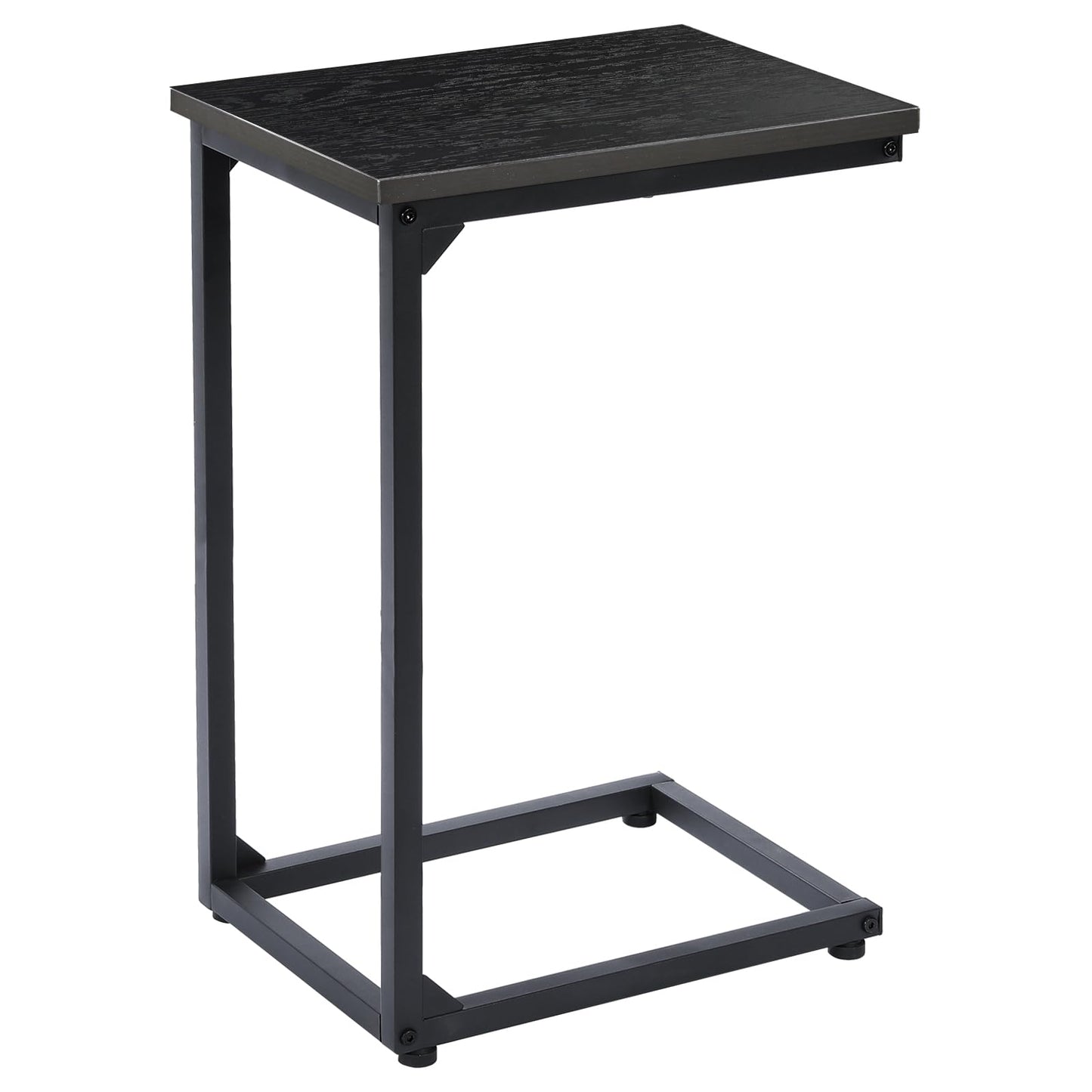 AMHANCIBLE C Shaped End Table, Couch Tables that Slide Under, TV Tray Snack Table for Sofa, Small Side Table for Couch, Small Space, Living Room, Black HET02CBK-1