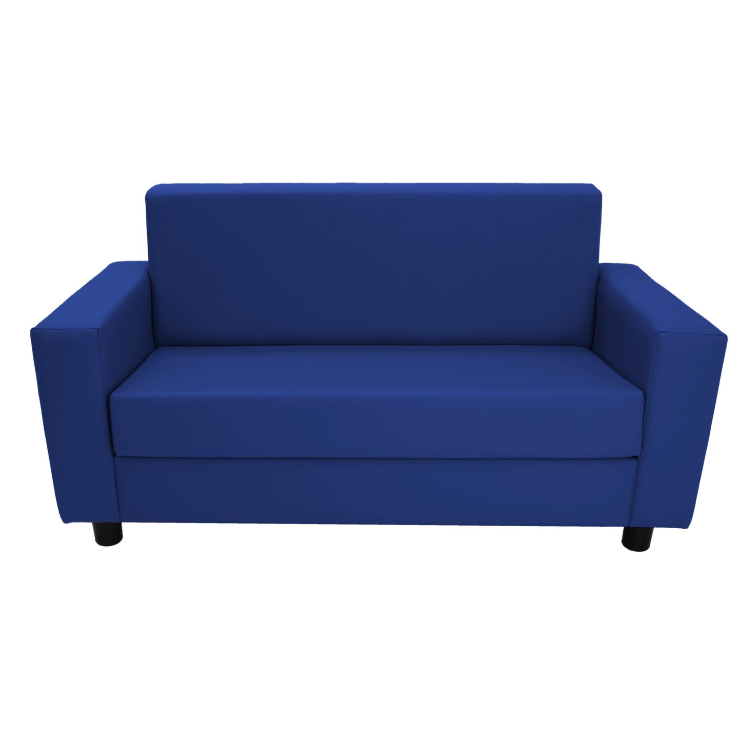 Factory Direct Partners SoftScape Inspired Playtime Classic Reading Sofa, Children's Commercial-Grade Upholstered Furniture for Home, Daycare, Preschool, Library; Comfy Modern Design - Blue, 14473-BL