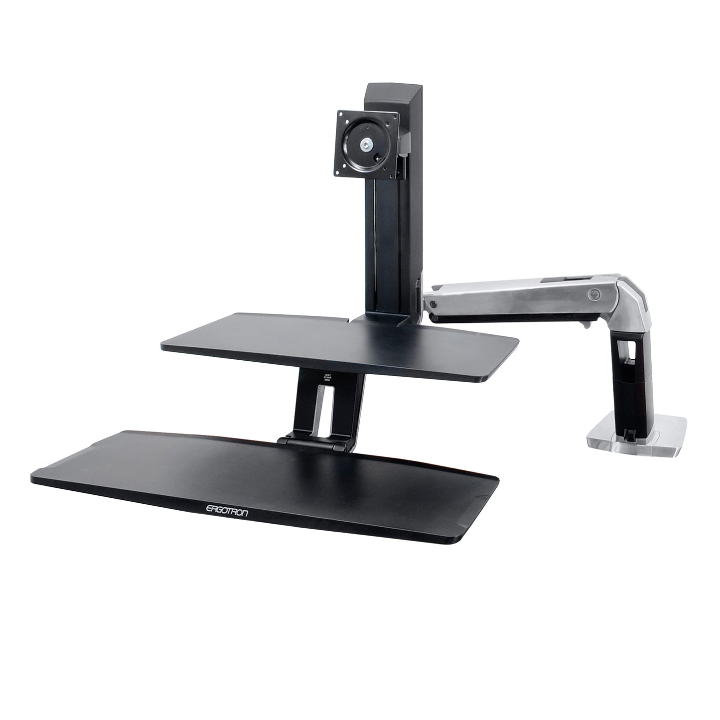 Ergotron – WorkFit-A HD Single Monitor Standing Desk Converter, Sit-Stand Workstation for Tabletops – 10 to 20 lbs, Suspended Keyboard Tray