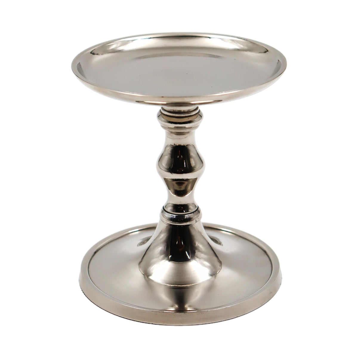 Hosley Aluminum Metal Decorative Pillar Candle Holder Silver Finish for Candles or Display, 5Inch High - Ideal for Weddings, Parties, Events, Home Decor, Gifts, Elegant