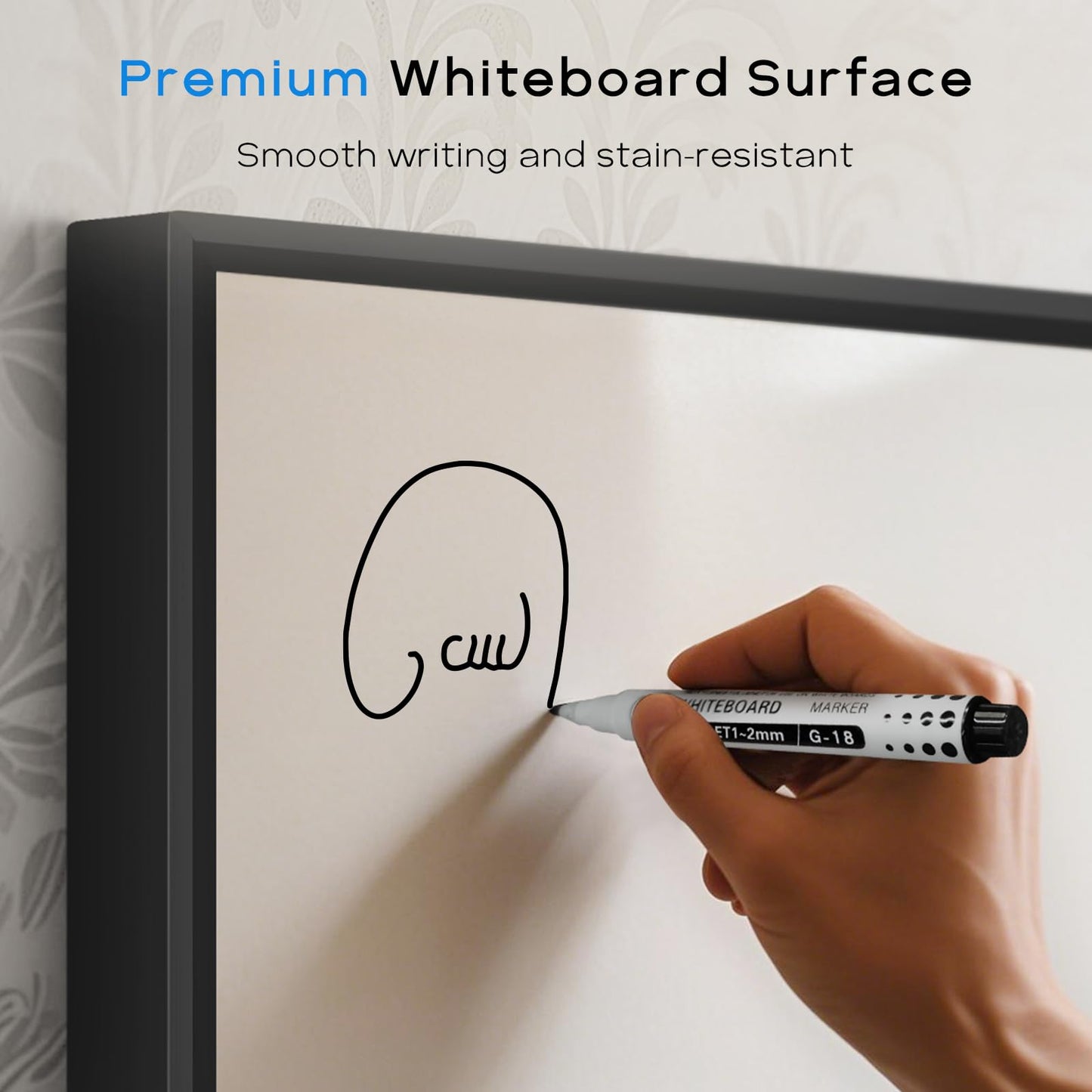 QUEENLINK White Board Cork Board Combo, 36'' x 24'', Magnetic Dry Erase Board and Pin Board for Wall, Black Aluminum Frame Bulletin Board for Home Office School with Accessories