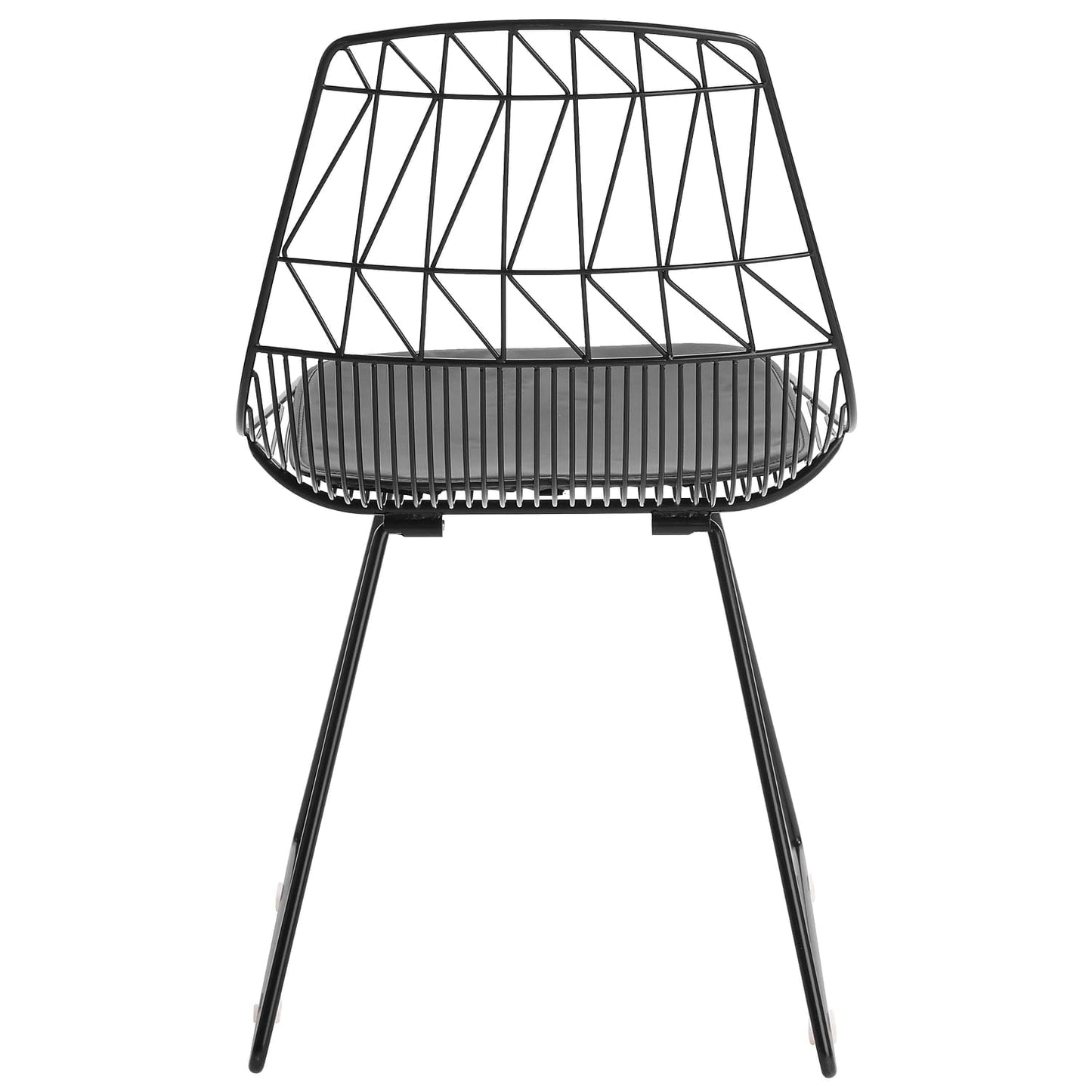 Adore Decor Vivi Metal Dining Chair, Set of 2, Noir Black